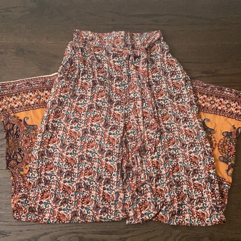 high-waisted wide-leg floral pants